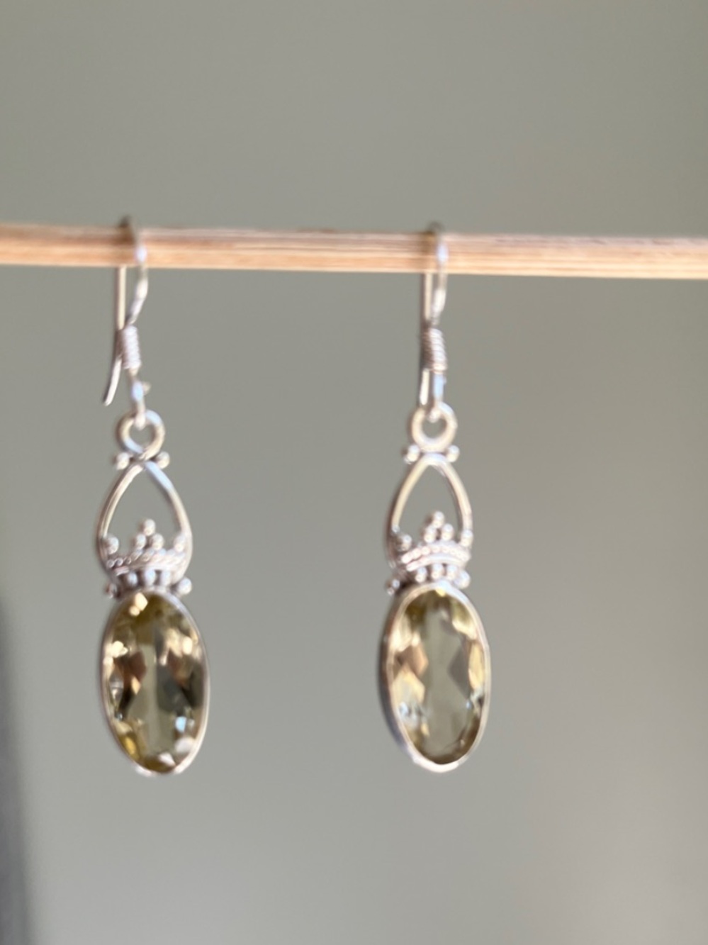 Lemon Quartz Sterling Silver Drop Earrings
